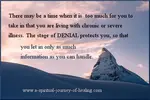Shock and denial illness. Emotional healing. This can't be happening to me? How can I have got so ill? There is a natural stage of mourning our health