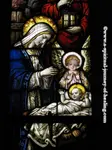 nativity stained glass mary and jesus birth