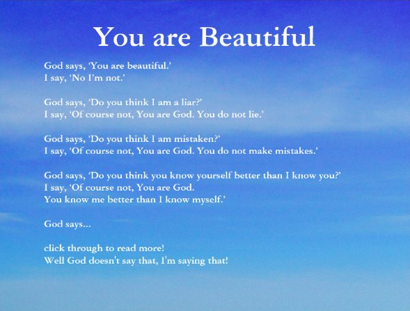 God says I'm beautiful