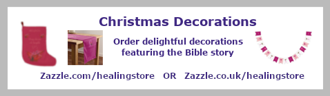 Advert for Christmas decorations in the Zazzle HealingStore