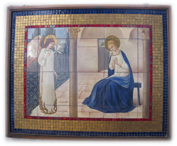 The annunciation. A mosaic.