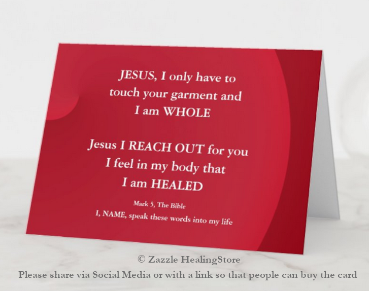 Actions and words of faith for healing shown by the woman with the issue of blood in the Bible.