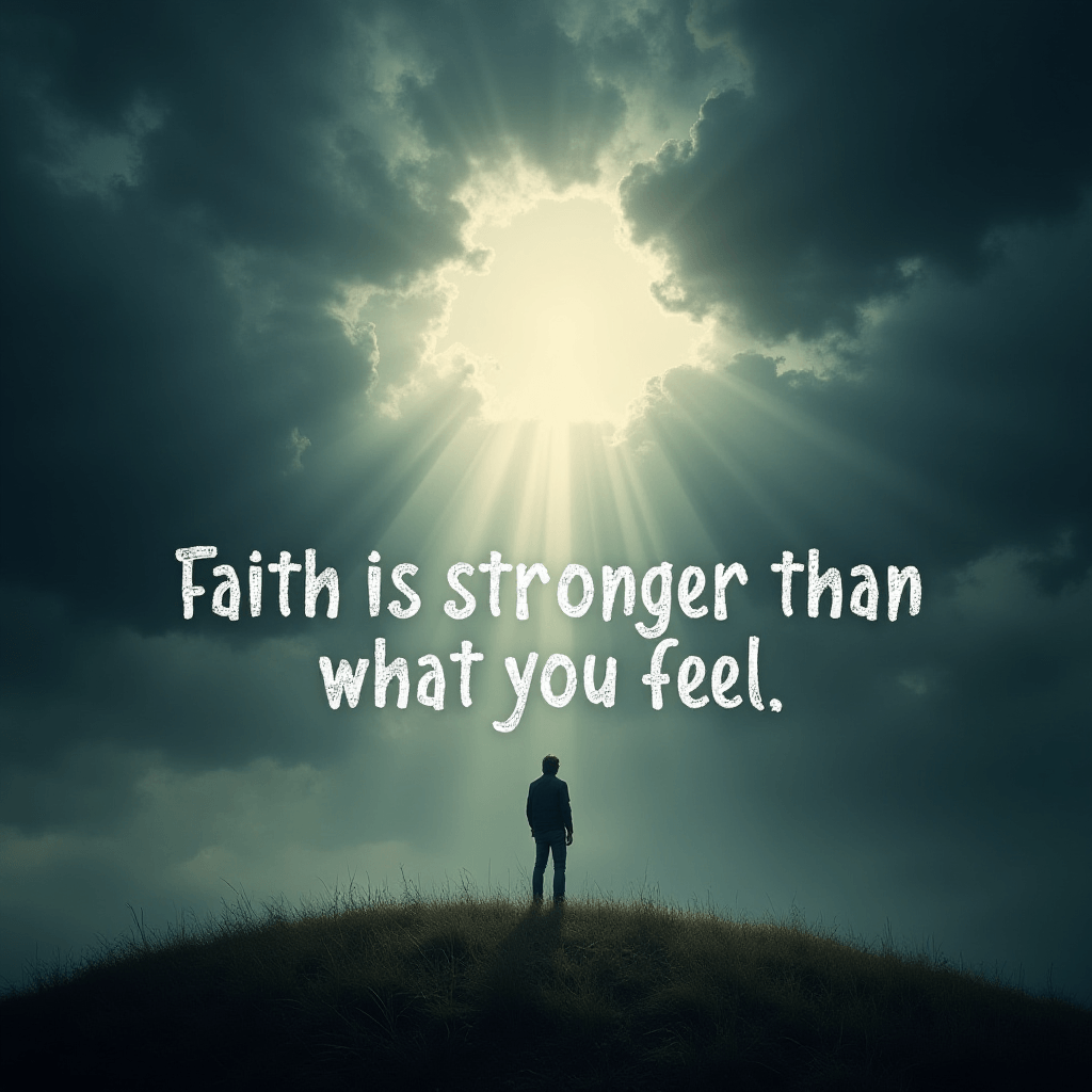 Page on faith and healing. Faith is stronger than what you feel.