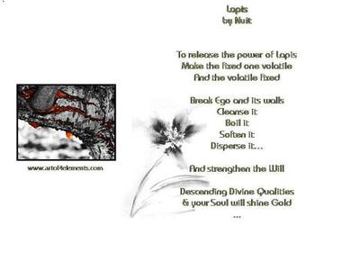 Alchemy Poems, Lapis by Nuit