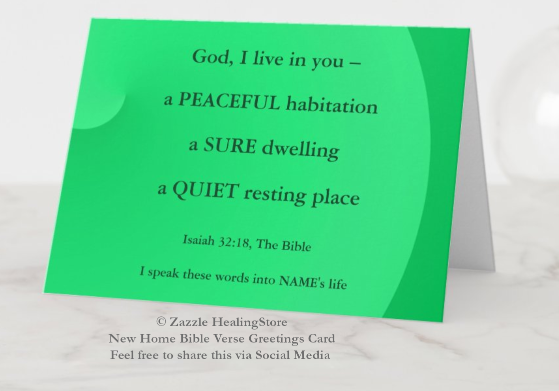 new home bible verse card zazzle. Prayer for housing on a greetings card. Isaiah 32 quote..